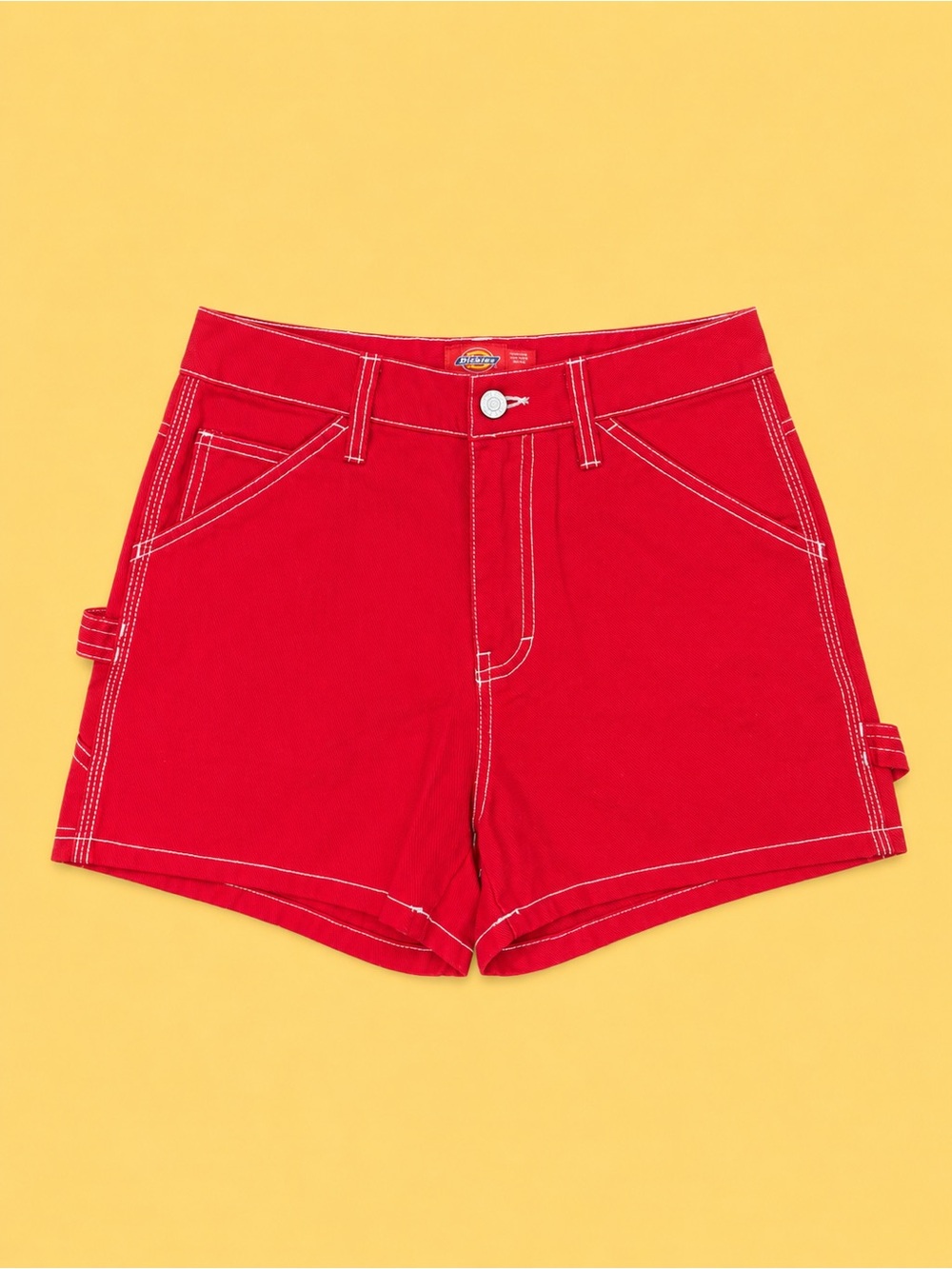Dickies Red High-Rise Utility Jean Shorts